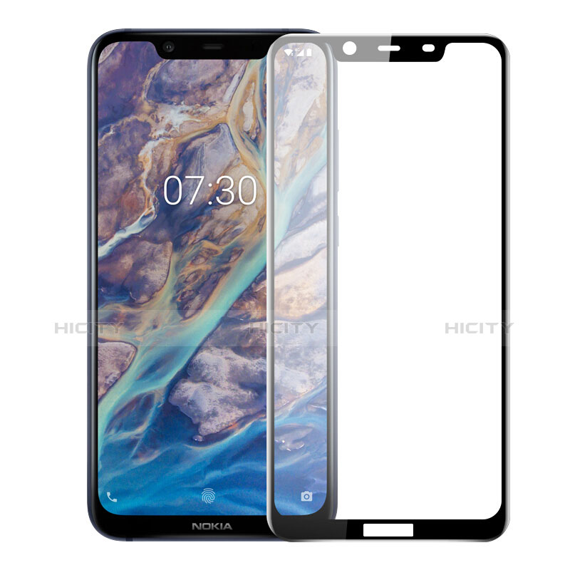 Nokia X7用強化ガラス フル液晶保護フィルム F03 ノキア ブラック