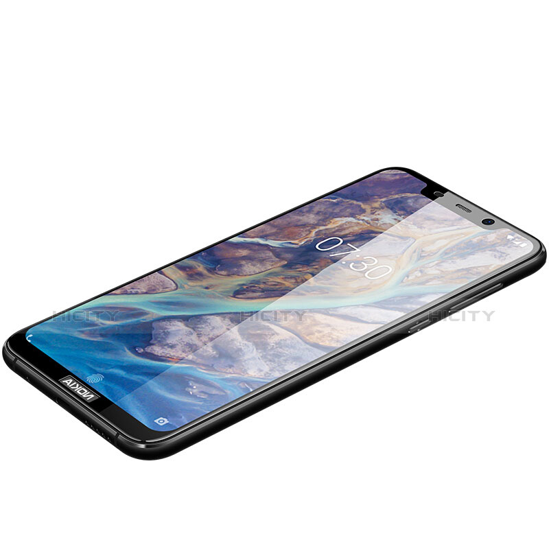 Nokia X7用強化ガラス フル液晶保護フィルム F02 ノキア ブラック