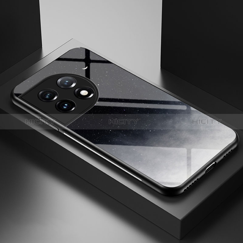 OnePlus 11 5G用ハイブリットバンパーケース プラスチック パターン 鏡面 カバー LS1 OnePlus グレー