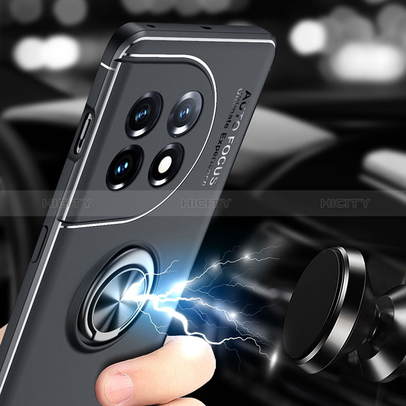 OnePlus 11 5G用極薄ソフトケース シリコンケース 耐衝撃 全面保護 アンド指輪 マグネット式 バンパー SD1 OnePlus 