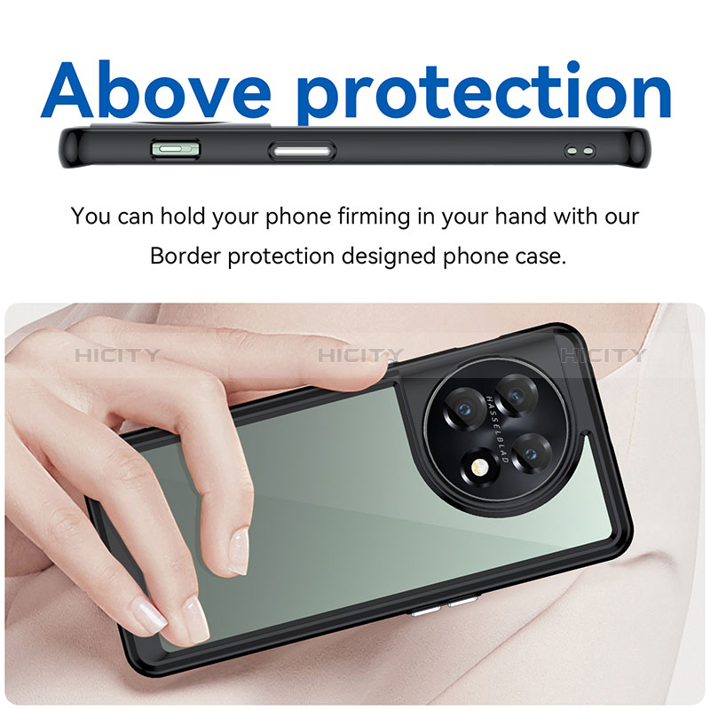 OnePlus 11 5G用ハイブリットバンパーケース クリア透明 プラスチック カバー J01S OnePlus 
