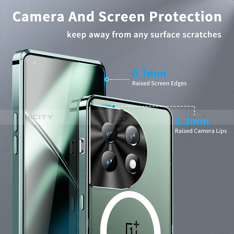 OnePlus 11 5G用ケース 高級感 手触り良い メタル兼プラスチック バンパー Mag-Safe 磁気 Magnetic LK1 OnePlus 