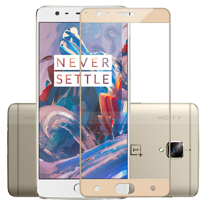 OnePlus 3用強化ガラス フル液晶保護フィルム OnePlus ゴールド