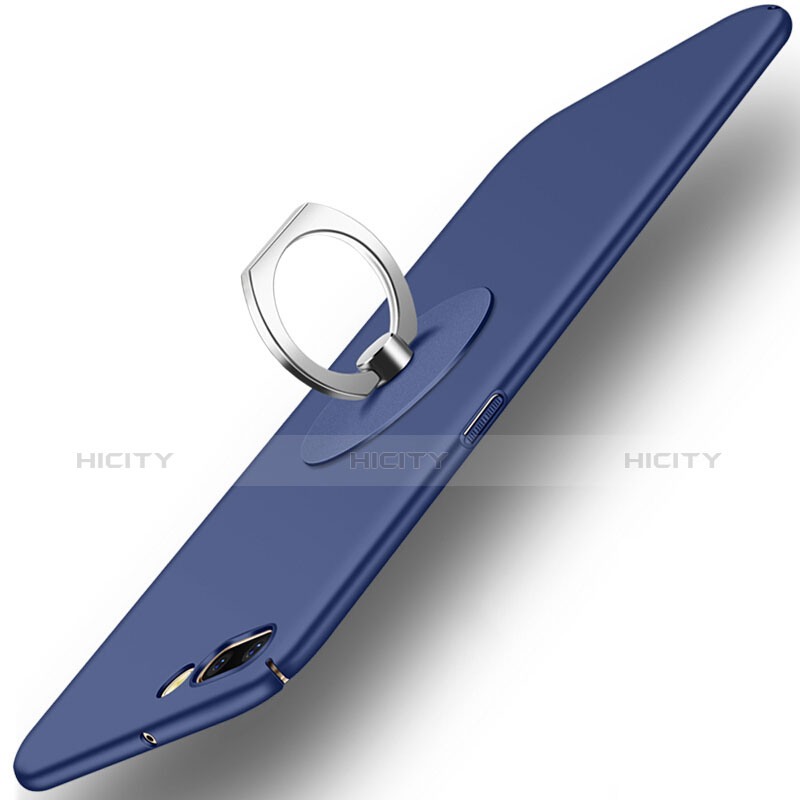 OnePlus 5用ハードケース プラスチック 質感もマット アンド指輪 OnePlus ネイビー