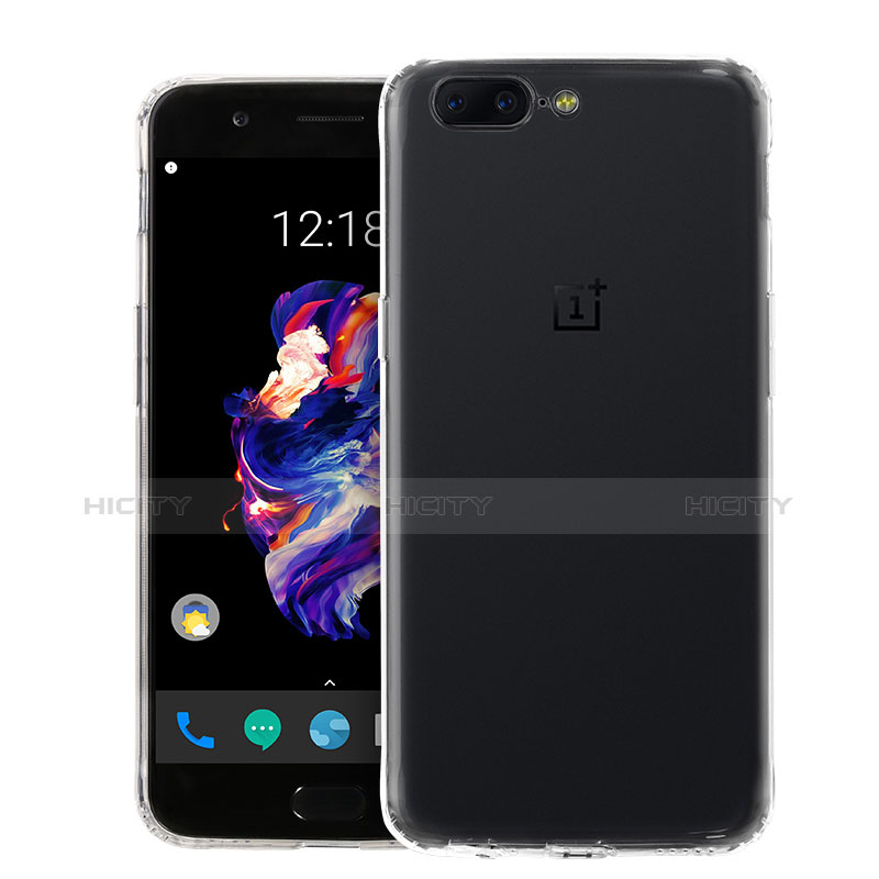 OnePlus 5用極薄ソフトケース シリコンケース 耐衝撃 全面保護 クリア透明 T03 OnePlus クリア