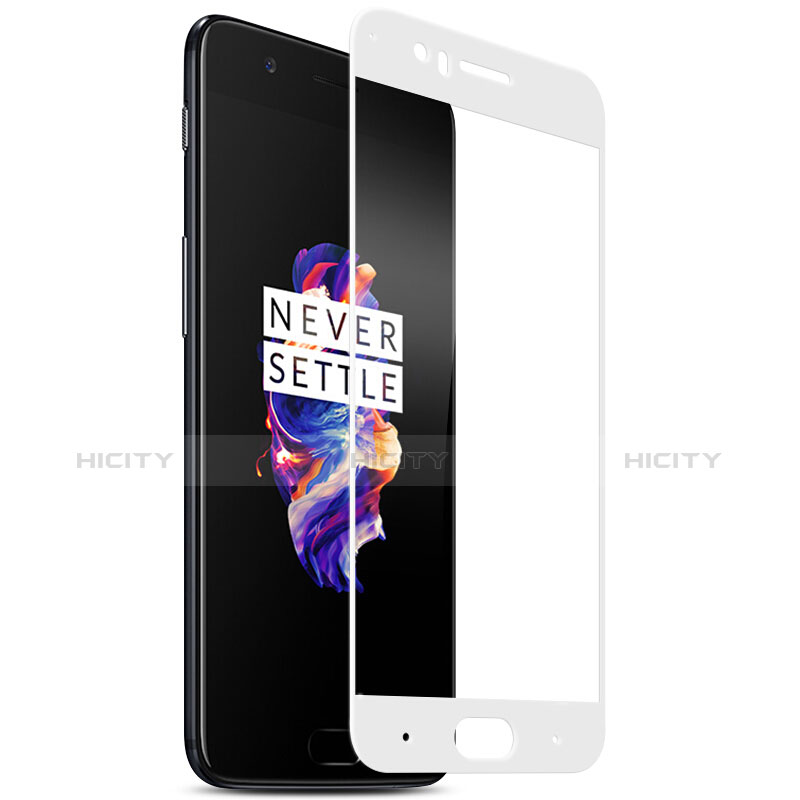 OnePlus 5用強化ガラス フル液晶保護フィルム OnePlus ホワイト