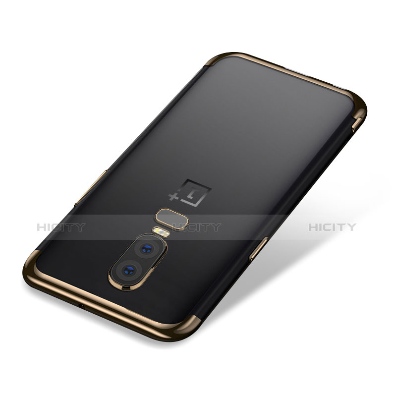 OnePlus 6用極薄ソフトケース シリコンケース 耐衝撃 全面保護 クリア透明 H01 OnePlus ゴールド