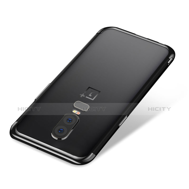 OnePlus 6用極薄ソフトケース シリコンケース 耐衝撃 全面保護 クリア透明 H01 OnePlus ブラック