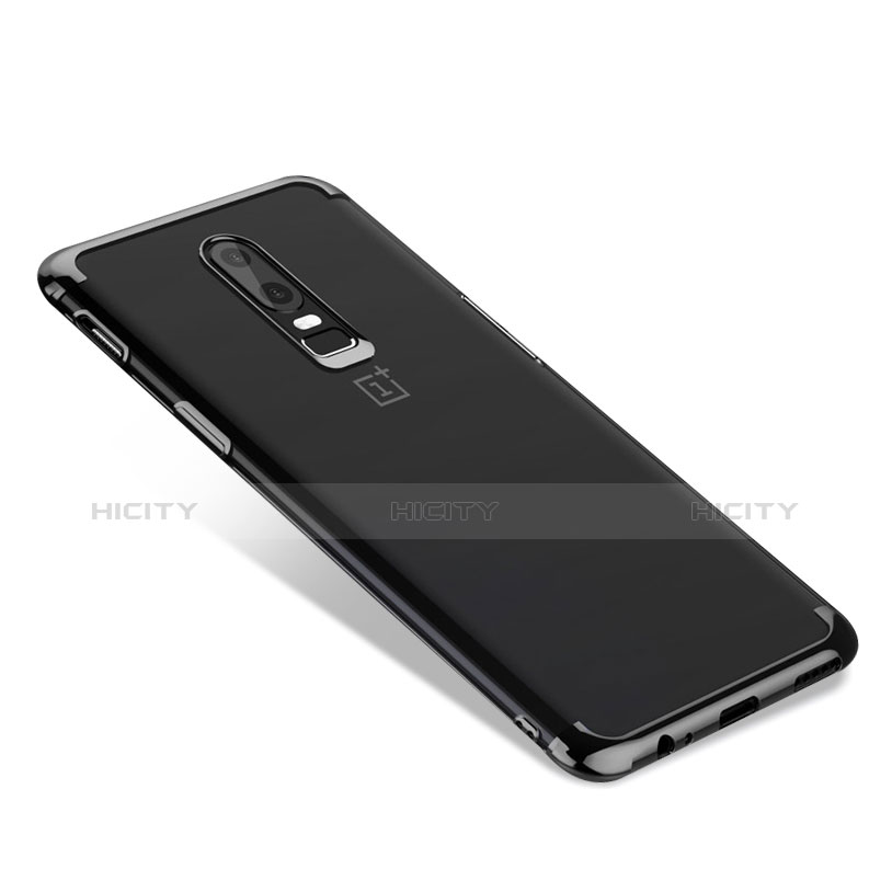 OnePlus 6用極薄ソフトケース シリコンケース 耐衝撃 全面保護 クリア透明 T02 OnePlus ブラック