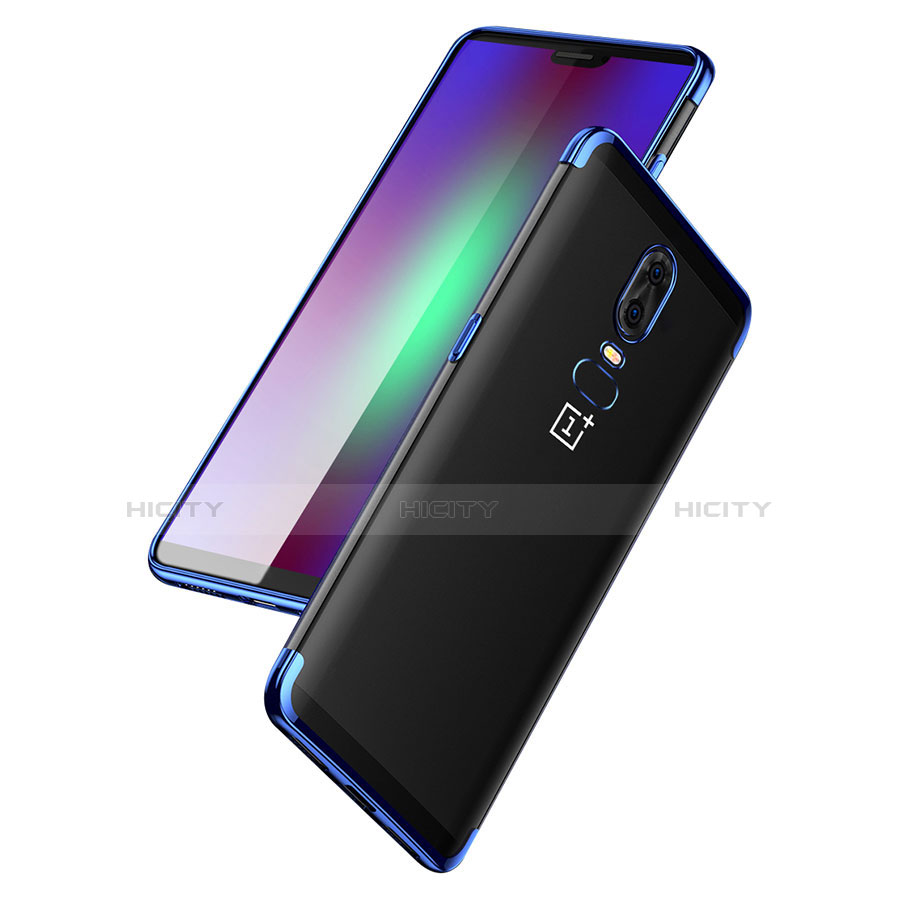 OnePlus 6用極薄ソフトケース シリコンケース 耐衝撃 全面保護 クリア透明 T05 OnePlus ネイビー