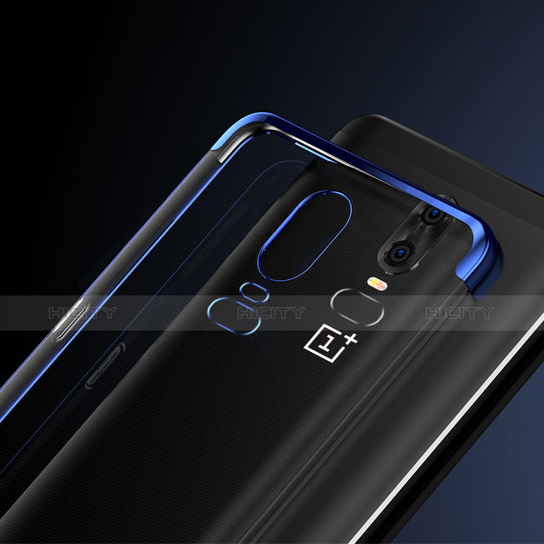 OnePlus 6用極薄ソフトケース シリコンケース 耐衝撃 全面保護 クリア透明 T05 OnePlus ネイビー