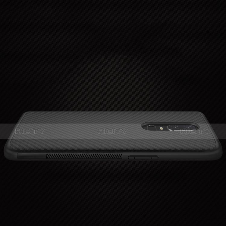 OnePlus 6用シリコンケース ソフトタッチラバー ツイル B02 OnePlus ブラック