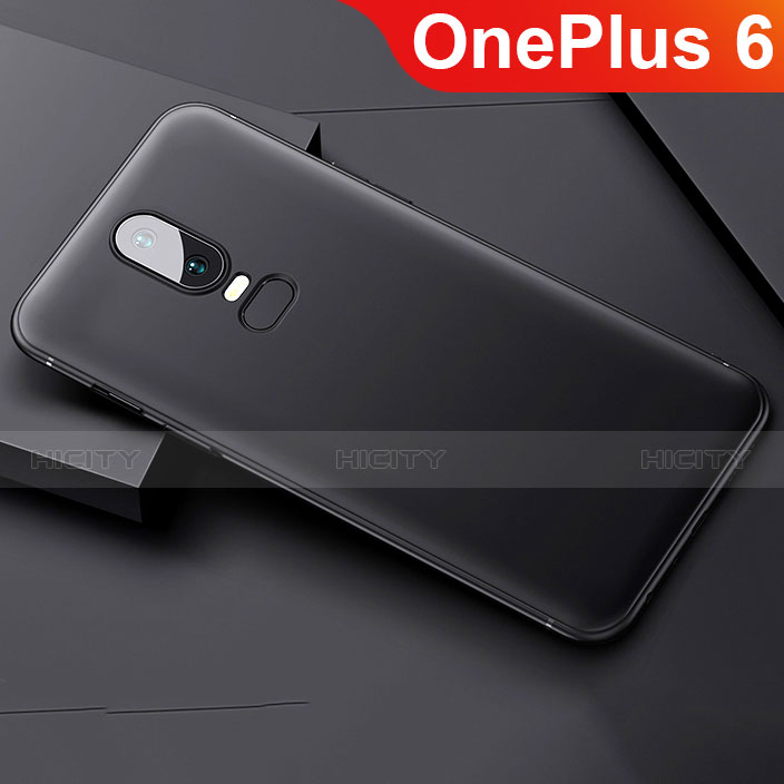 OnePlus 6用極薄ソフトケース シリコンケース 耐衝撃 全面保護 S02 OnePlus ブラック