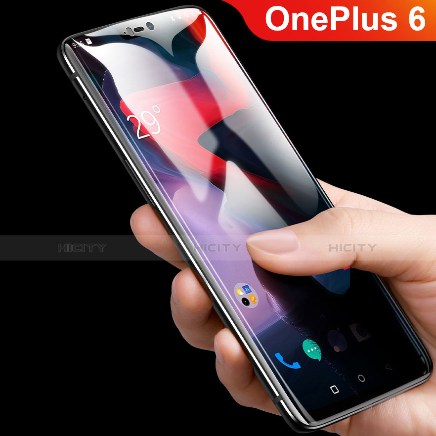 OnePlus 6用強化ガラス フル液晶保護フィルム F08 OnePlus ブラック