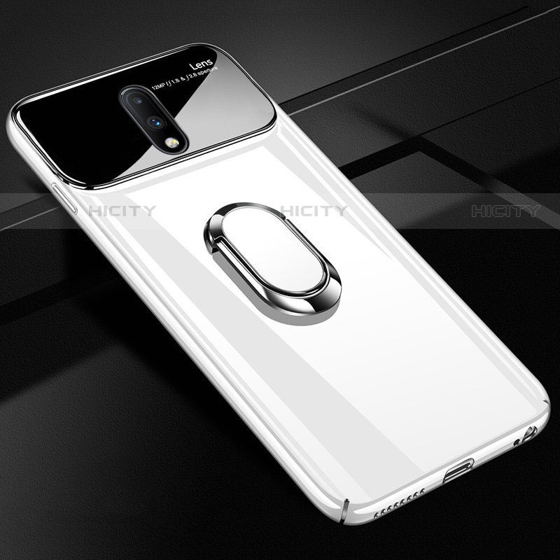 OnePlus 7用ハードケース プラスチック 鏡面 360度 フルカバー アンド指輪 マグネット式 OnePlus ホワイト