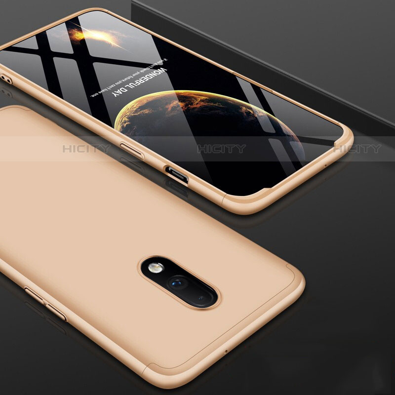 OnePlus 7用ハードケース プラスチック 質感もマット 前面と背面 360度 フルカバー OnePlus ゴールド