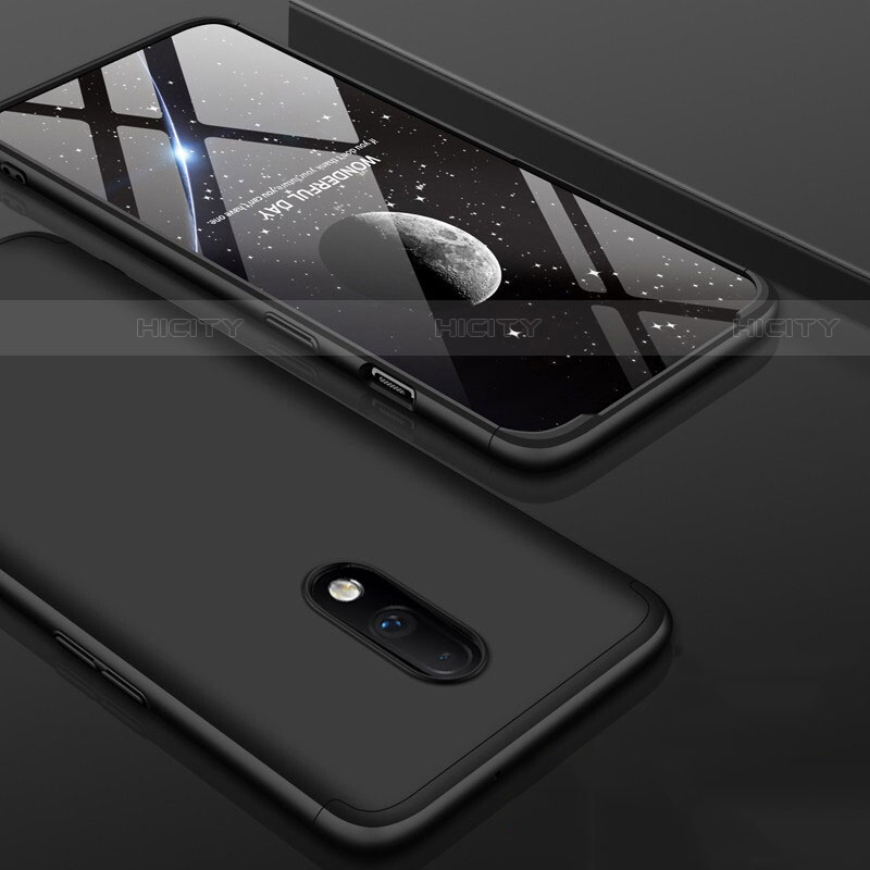 OnePlus 7用ハードケース プラスチック 質感もマット 前面と背面 360度 フルカバー OnePlus ブラック