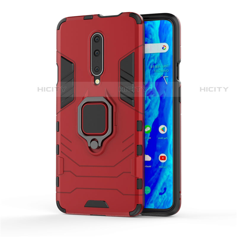 OnePlus 7 Pro用ハイブリットバンパーケース プラスチック アンド指輪 兼シリコーン カバー S01 OnePlus レッド