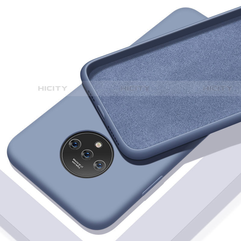 OnePlus 7T用360度 フルカバー極薄ソフトケース シリコンケース 耐衝撃 全面保護 バンパー S03 OnePlus ブルー