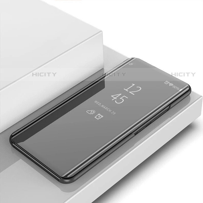 OnePlus 7T用手帳型 レザーケース スタンド 鏡面 カバー OnePlus ブラック