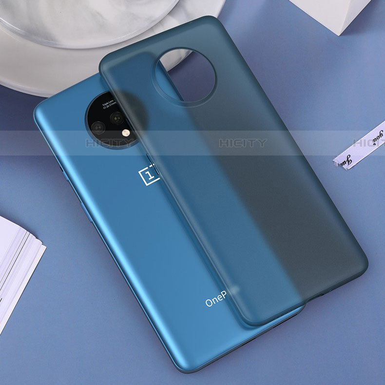 OnePlus 7T用極薄ケース クリア透明 プラスチック 質感もマットH01 OnePlus ネイビー