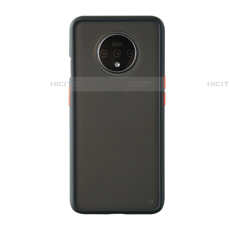 OnePlus 7T用ハイブリットバンパーケース クリア透明 プラスチック 鏡面 カバー H03 OnePlus ブラック
