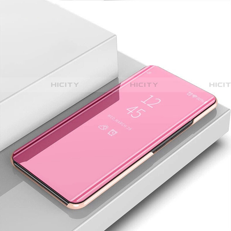 OnePlus 7T用手帳型 レザーケース スタンド 鏡面 カバー M01 OnePlus ピンク