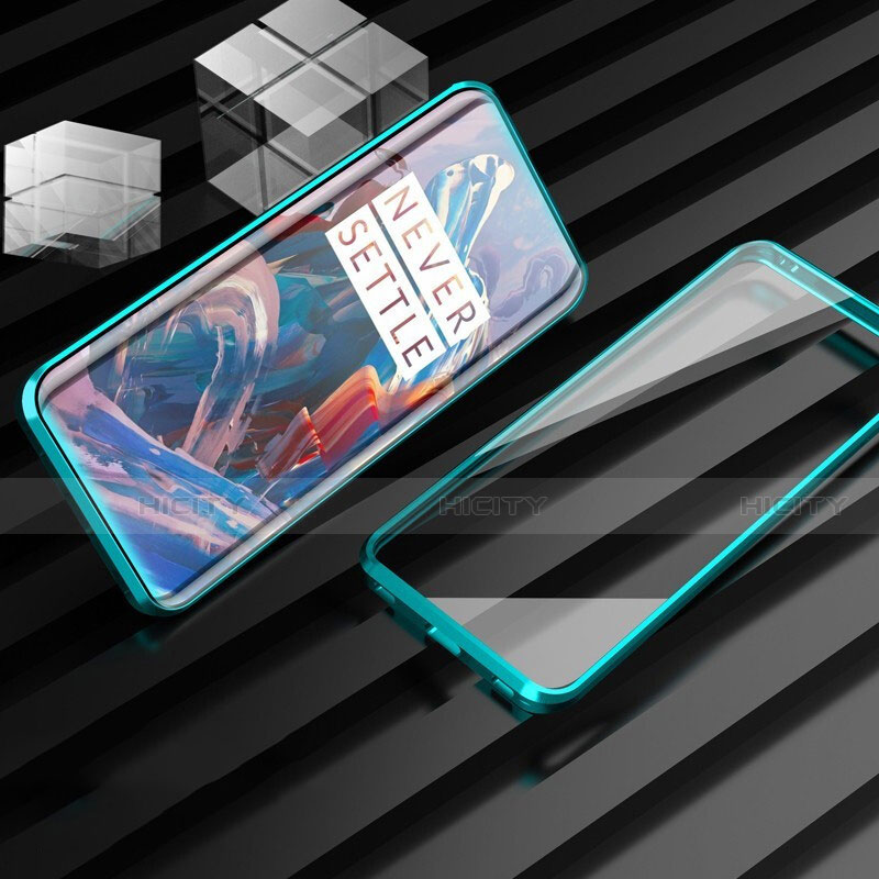 OnePlus 7T Pro 5G用ケース 高級感 手触り良い アルミメタル 製の金属製 360度 フルカバーバンパー 鏡面 カバー M01 OnePlus グリーン