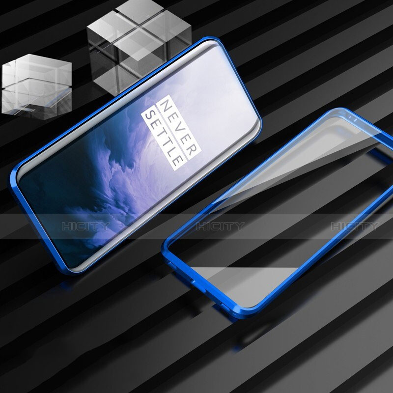 OnePlus 7T Pro 5G用ケース 高級感 手触り良い アルミメタル 製の金属製 360度 フルカバーバンパー 鏡面 カバー M01 OnePlus 