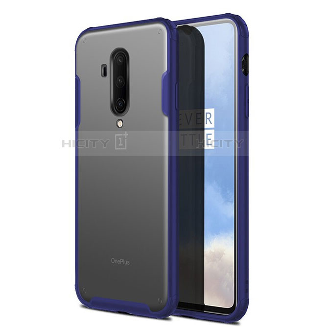 OnePlus 7T Pro用極薄ケース クリア透明 プラスチック 質感もマット カバー OnePlus ネイビー