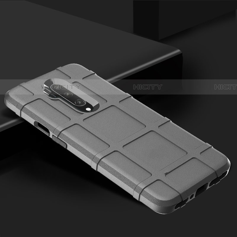 OnePlus 7T Pro用360度 フルカバー極薄ソフトケース シリコンケース 耐衝撃 全面保護 バンパー C02 OnePlus シルバー
