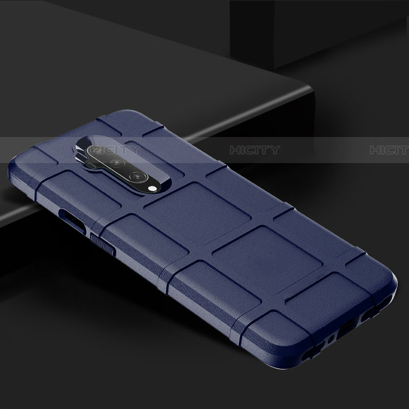 OnePlus 7T Pro用360度 フルカバー極薄ソフトケース シリコンケース 耐衝撃 全面保護 バンパー C02 OnePlus ネイビー