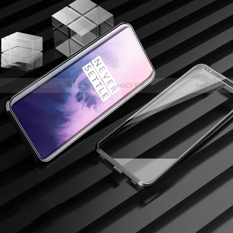 OnePlus 7T Pro用ケース 高級感 手触り良い アルミメタル 製の金属製 360度 フルカバーバンパー 鏡面 カバー M01 OnePlus 