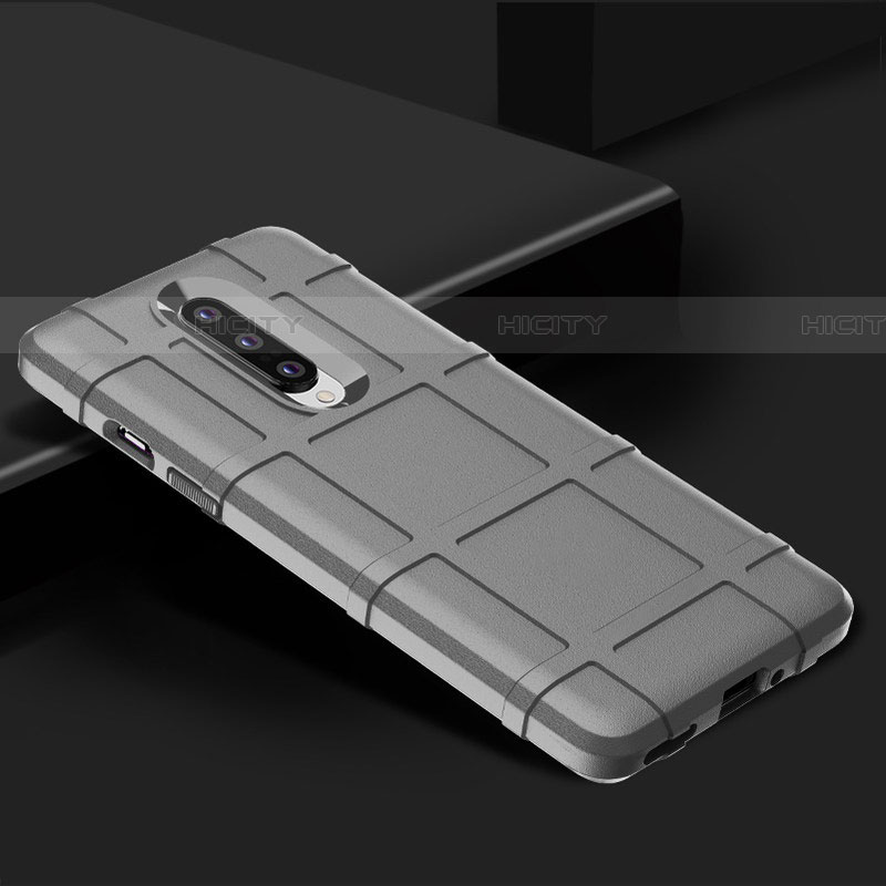 OnePlus 8用360度 フルカバー極薄ソフトケース シリコンケース 耐衝撃 全面保護 バンパー C01 OnePlus シルバー