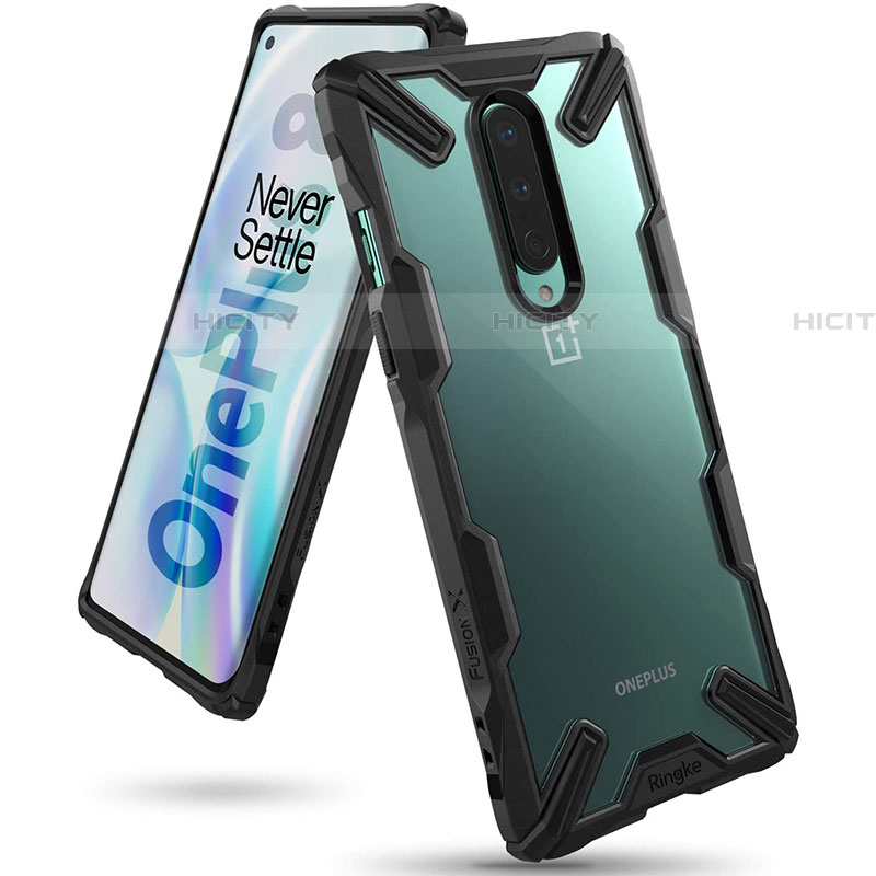 OnePlus 8用ハイブリットバンパーケース クリア透明 プラスチック 鏡面 カバー H02 OnePlus 