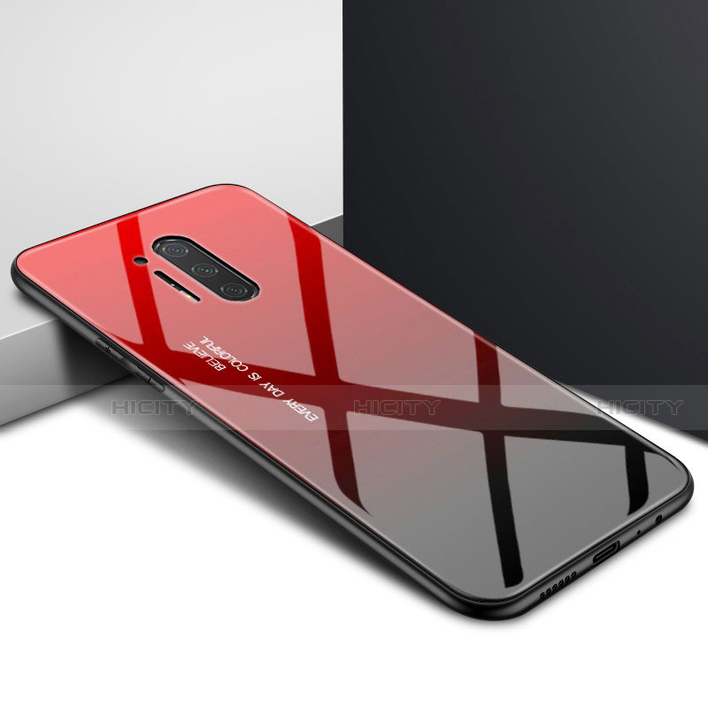 OnePlus 8 Pro用ハイブリットバンパーケース プラスチック パターン 鏡面 カバー OnePlus レッド
