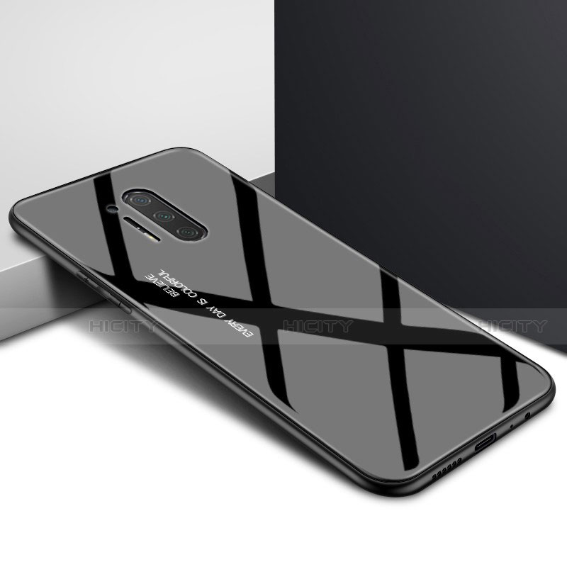 OnePlus 8 Pro用ハイブリットバンパーケース プラスチック パターン 鏡面 カバー OnePlus ブラック