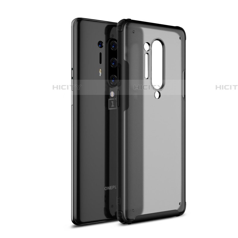 OnePlus 8 Pro用ハイブリットバンパーケース クリア透明 プラスチック 鏡面 カバー H01 OnePlus ブラック