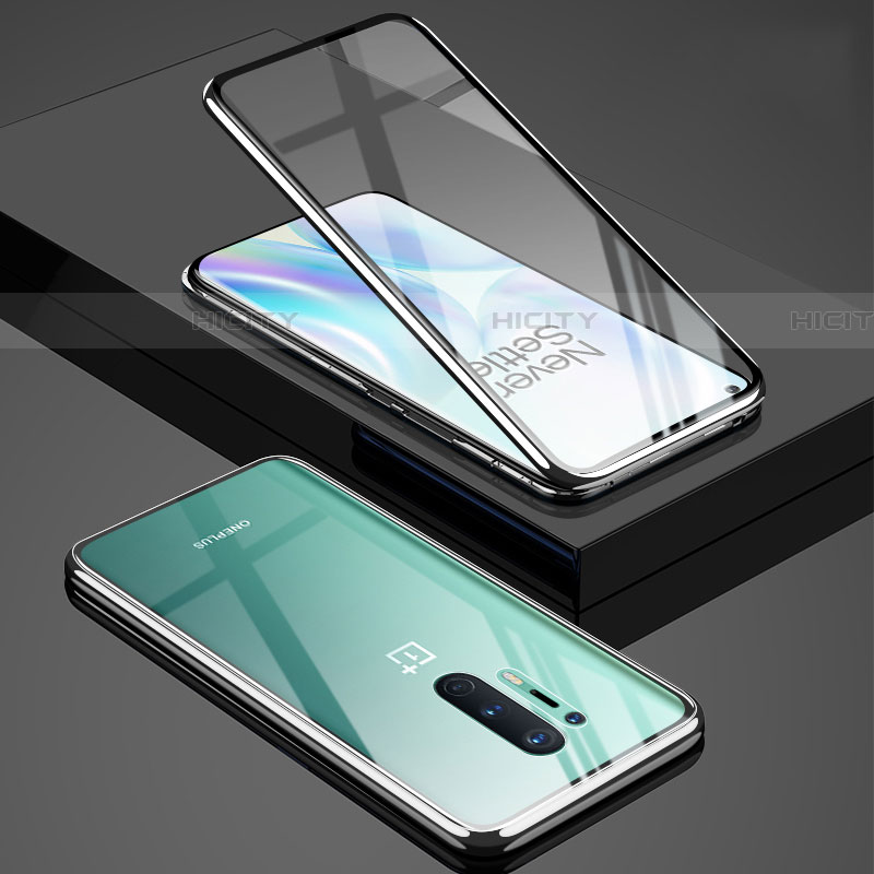 OnePlus 8 Pro用ケース 高級感 手触り良い アルミメタル 製の金属製 360度 フルカバーバンパー 鏡面 カバー T02 OnePlus 