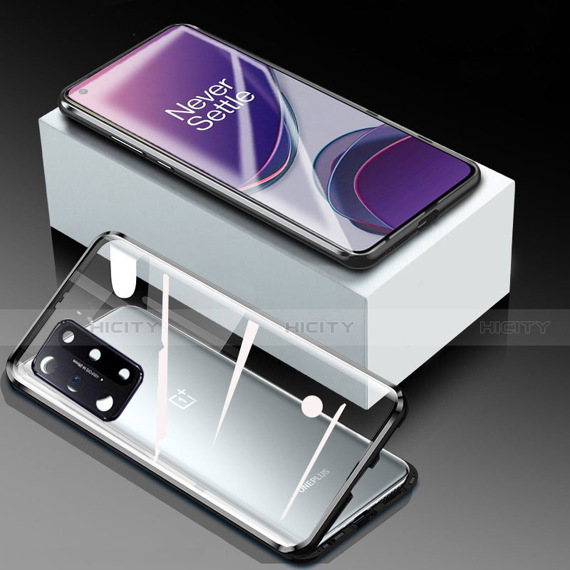 OnePlus 8T 5G用ケース 高級感 手触り良い アルミメタル 製の金属製 360度 フルカバーバンパー 鏡面 カバー M01 OnePlus 