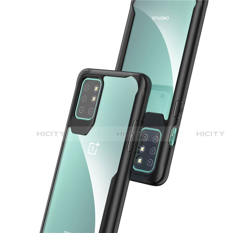 OnePlus 8T 5G用ハイブリットバンパーケース クリア透明 プラスチック 鏡面 カバー M02 OnePlus 