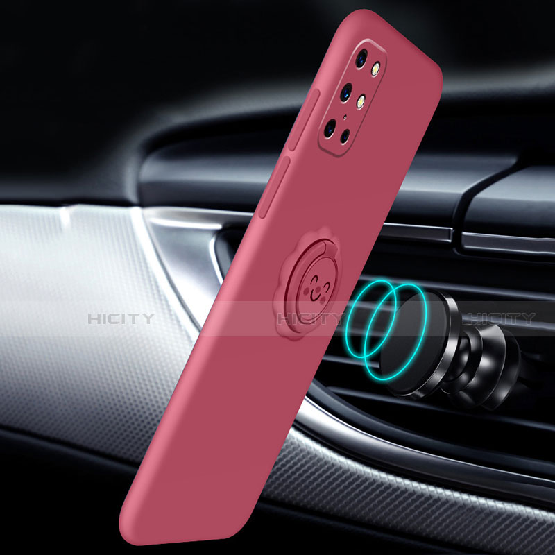 OnePlus 8T 5G用極薄ソフトケース シリコンケース 耐衝撃 全面保護 アンド指輪 マグネット式 バンパー OnePlus 