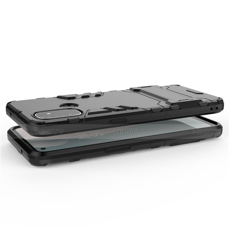 OnePlus Nord N100用ハイブリットバンパーケース スタンド プラスチック 兼シリコーン カバー OnePlus 