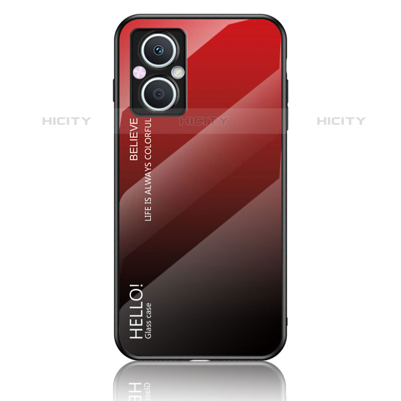 OnePlus Nord N20 5G用ハイブリットバンパーケース プラスチック 鏡面 虹 グラデーション 勾配色 カバー LS1 OnePlus レッド