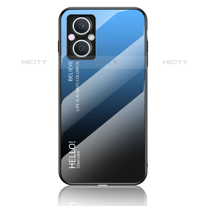 OnePlus Nord N20 5G用ハイブリットバンパーケース プラスチック 鏡面 虹 グラデーション 勾配色 カバー LS1 OnePlus ネイビー