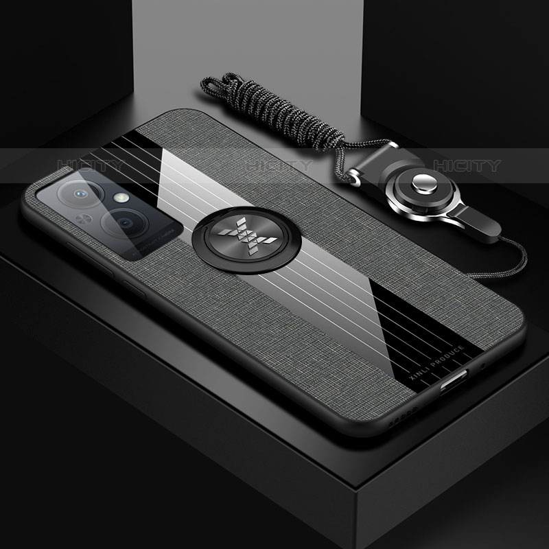 OnePlus Nord N20 5G用極薄ソフトケース シリコンケース 耐衝撃 全面保護 アンド指輪 マグネット式 バンパー X03L OnePlus グレー