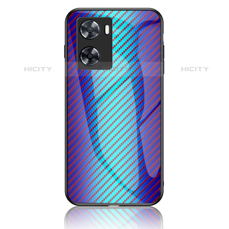 OnePlus Nord N20 SE用ハイブリットバンパーケース プラスチック 鏡面 虹 グラデーション 勾配色 カバー LS2 OnePlus ネイビー