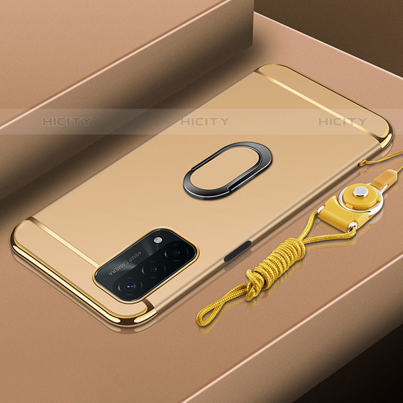 OnePlus Nord N200 5G用ケース 高級感 手触り良い メタル兼プラスチック バンパー アンド指輪 P01 OnePlus ゴールド