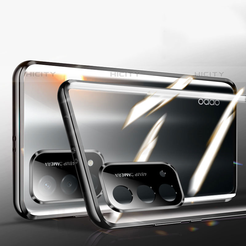OnePlus Nord N200 5G用ケース 高級感 手触り良い アルミメタル 製の金属製 360度 フルカバーバンパー 鏡面 カバー P01 OnePlus 