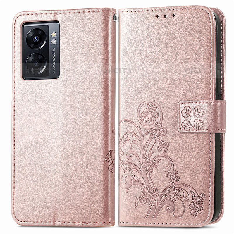 OnePlus Nord N300 5G用手帳型 レザーケース スタンド 花 カバー OnePlus ピンク